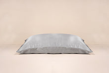 Load image into Gallery viewer, GREY SILK PILLOW CASE - 100% MULBERRY SILK INFUSED WITH HYALURONIC ACID - NU ORGANICS
